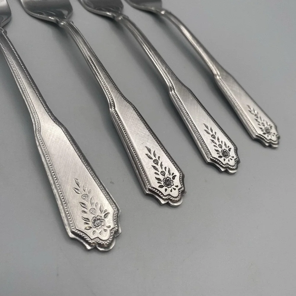 Rogers Co Norcrest Brentwood Salad Forks 4pcs Floral Burnished Stanley Roberts